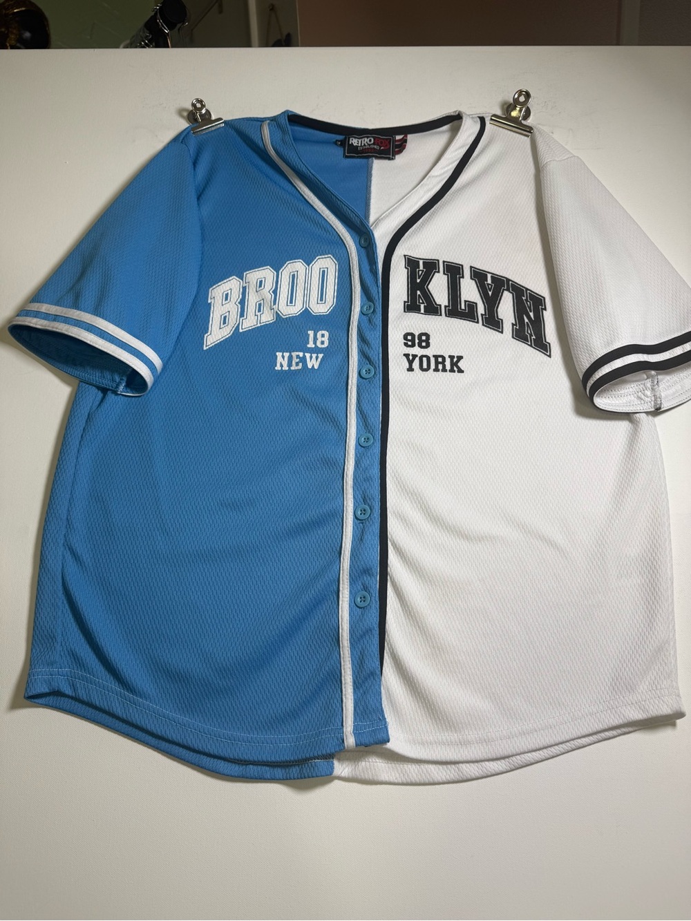Retro fox Brooklyn New York baseball Men jersey size M